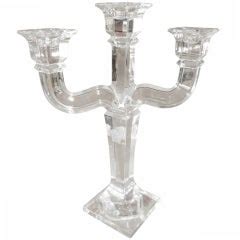 Versace Crystal Glass 3 Arm Candelabra 